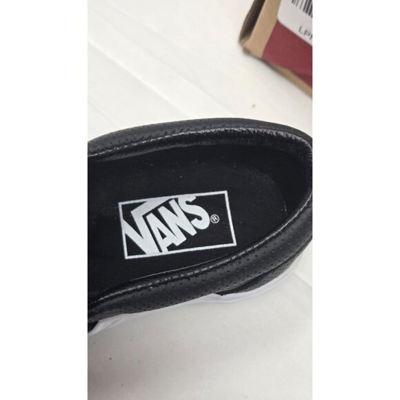 Vans Off The Wall Perf Leather Black Slip on Shoe Unisex Women's size 5 - Picture 7 of 8